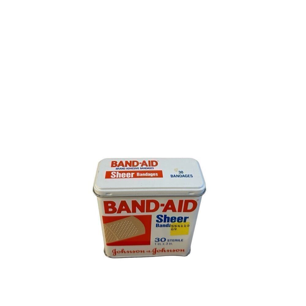 Bandaids‎ and metal tin container 1983 vintage rare